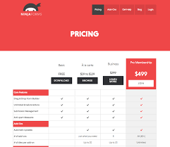 Adding A Price Service Comparison Table In Wordpress Wp