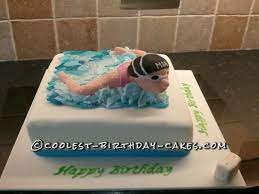 cool swimming themed 10th birthday cake