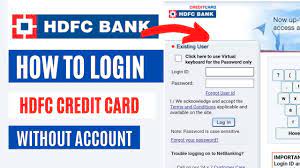 login hdfc credit card without account