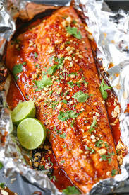 thai salmon in foil delicious