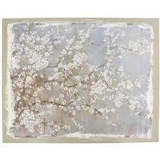 Golden Cherry Blossom Printed Canvas