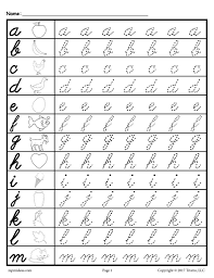 Free Cursive Lowercase Letter Tracing Worksheets Supplyme