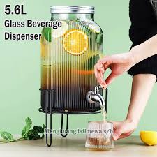 5 6 L Quality Glass Beverage Dispenser