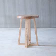Round Side Table Wooden Stool Bedside