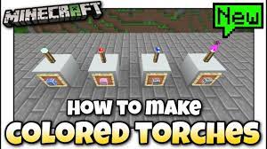Melts snow and ice just like a torch. Minecraft How To Make Colored Torches Tutorial Chemestry Mcpe Xbox Bedrock Youtube