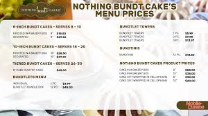 updated nothing bundt cake menu s