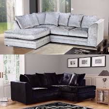 silver corner sofa crystal black