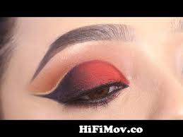 red bridal eye makeup tutoring step