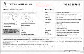 We provide the highest quality marine services and premium value to our customers. Oil Gas Vacancies Petra Resources Miri