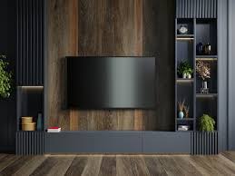 Premium Photo Wooden Wall Mounted Tv