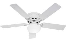 Hunter Low Profile 48 White Ceiling Fan With Led Light Wh