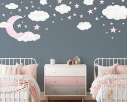 Moon Clouds Stars Nursery Wall Decal