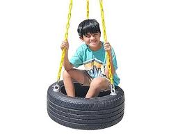 Tire Swing With Plastic Coated Chains