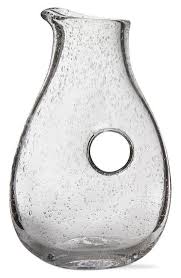 Tag Bubble Glass Open Handle Pitcher