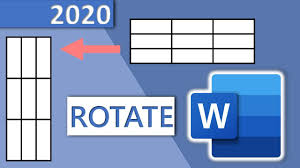 how to rotate table in word change