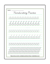 cursive handwriting practice worksheet