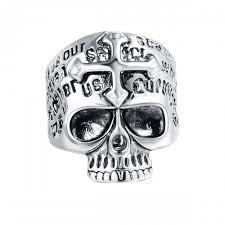 metal biker couple rings skull jewelry