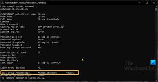 account pword using command prompt