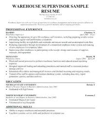 Operations Manager Resumes Examples Example Of A Warehouse Resume