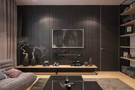 Black Wall Paneling Interior Design Ideas
