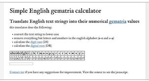 Favorite English Gematria Calculator Digital Root
