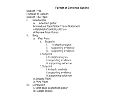 Outline Every Speech Will Be Written In An Outline Format Ppt Download