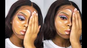 half face mask makeup tutorial