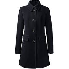 Lands End Womens Petite Insulated Wool Car Coat