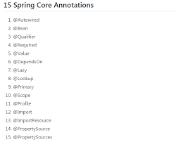spring core annotations with exles