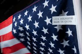 american flag made in china stock photo