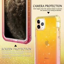 Buy LONTECT for iPhone 11 Pro Max Case Built-in Screen Protector Glitter  Gradient Clear Sparkly Bling Rugged Shockproof Hybrid Full Body Protective  Case Cover for Apple iPhone 11 Pro Max 6.5, Yellow