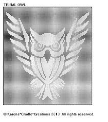 filet crochet pattern owl tribal