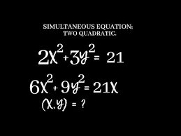 Simultaneous Equations Two Quadratic