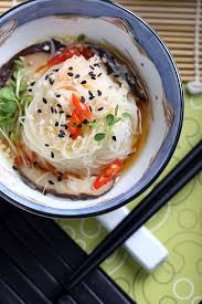 maifun noodles in a simple broth