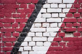 Graffiti Red Brick Wall Background With