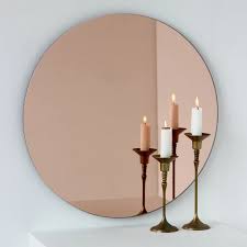 Round Rose Gold Frameless Orbis Mirror