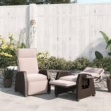 Outdoor Wicker Recliner With Cushion