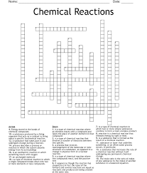 Chemical Reactions Jl Crossword Wordmint