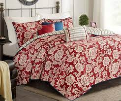 Lucy Red Fl 9 Pc Cal King Comforter