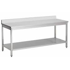 Features:1) complete 304 stainless steel construction commercial kitchen equipment2) knock down or welded3). Buy Stainless Steel Work Table With Backsplash 180 B X85 H X70 D Online Horecatraders