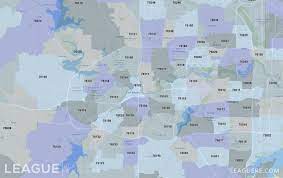 fort worth zip code map league real