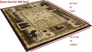 lodge cabin hunting accent area rug