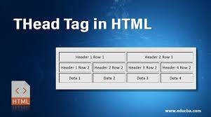thead in html learn how to use