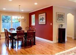 small dining room with merlot red