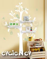Floating Shelves Tree Wall Decal With