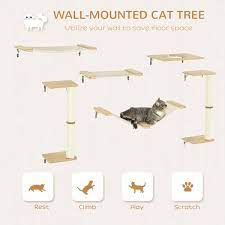 Pawhut 6 Pieces Cat Wall Shelves Pet
