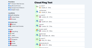 ping test for azure aws gcp and
