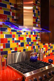 Blue Green Red Yellow Glass Tile