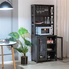 costway tall freestanding bar cabinet