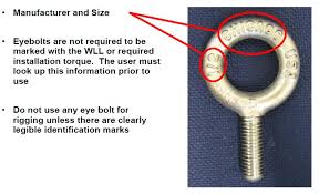 Rigging Hardware Eye Bolts Health Safety Environment